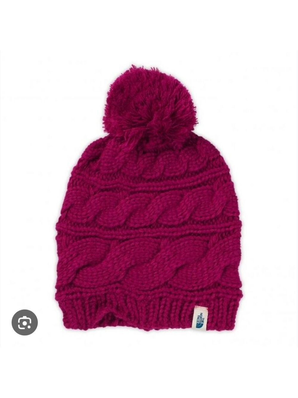 THE NORTH FACE | Women's Triple Cable Beanie Hat Pom Pom Red
